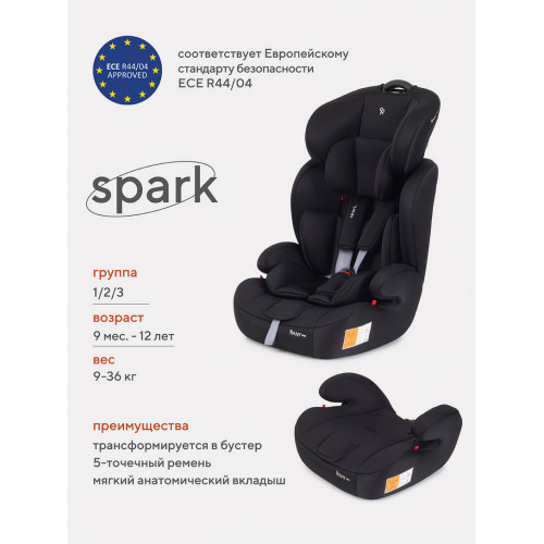 Автокресло Rant Basic Spark 1/2/3 (9-36 кг) Black