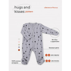 Комбинезон Rant Hugs and kisses Pattern grey 1173/1673